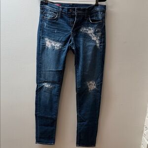 Red Engine Dark Blue Distressed Jeans